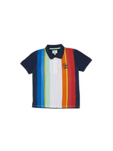 Pepe Jeans Boys Striped Polo Collar Pure Cotton T-shirt