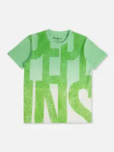 Pepe Jeans Boys Typography Printed Round Neck Pure Cotton T-shirt
