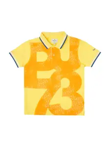Pepe Jeans Boys Typography Printed Polo Collar Pure Cotton T-shirt