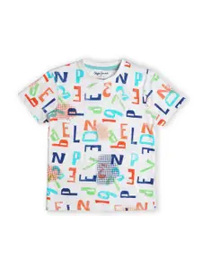 Pepe Jeans Boys Typography Printed Round Neck Pure Cotton T-shirt