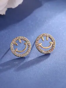 FIMBUL Gold-Plated Circular Studs Earrings