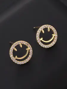 FIMBUL Gold-Plated Circular Studs Earrings