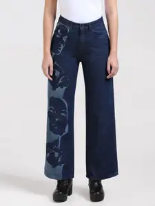 Gloria Vanderbilt Women Anti Wide Leg High Rise Clean Look Pure Cotton Jeans