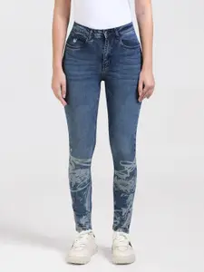 Gloria Vanderbilt Women Classic Slim Fit High Rise Heavy Fade Stretchable Jeans