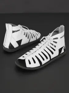 yoho Men Leather Gladiators Sandals