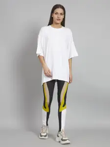 NEWD Round Neck Drop Shoulder Sleeves Longline T-Shirt & Leggings