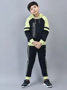 Trenz Boys Typography Printed Hooded Tracksuits