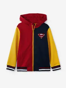 The Souled Store Boys Colourblocked Lightweight Cotton Open Front Jacket