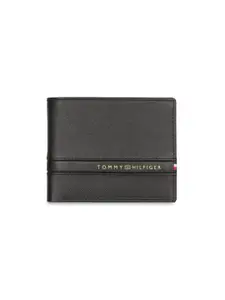 Tommy Hilfiger Brand Logo Printed Leather Two Fold Wallet