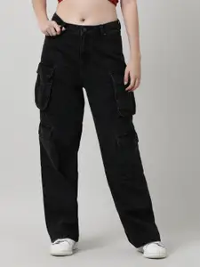 Bene Kleed Relaxed Fit High-Rise Clean Look Cotton Cargo Jeans