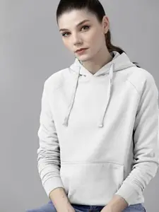 BAESD Pullover Kangaroo Pocket Cotton Ribbed Hooded Sweatshirt