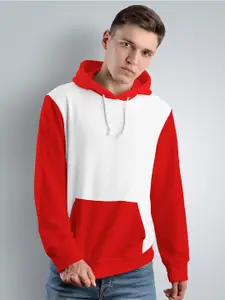 Crazymonk Colourblocked Cotton Hooded Sweatshirt