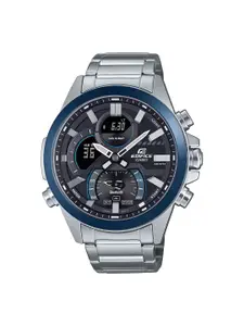 CASIO Men EDifice ECB-30DB-1ADF Black Ana-Digi Dial Silver Resin Strap Watch ED606