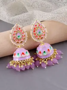 Crunchy Fashion Gold-Plated Dome Shaped Jhumkas