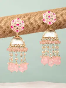 Crunchy Fashion Gold-Plated Dome Shaped Jhumkas
