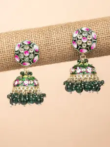 Crunchy Fashion Gold-Plated Contemporary Jhumkas