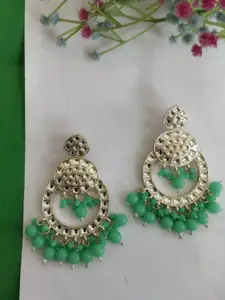 Crunchy Fashion Gold-Plated Kundan-Studded Circular Chandbalis