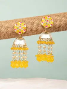 Crunchy Fashion Gold Plated Dome Shaped Jhumkas