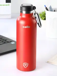 Cello Red & Black Stainless Steel Double Wall Vacuum Water Bottle 850ml