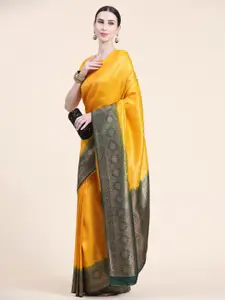 Rujave Ethnic Motifs Woven Design Zari Silk Kanjeevaram Saree
