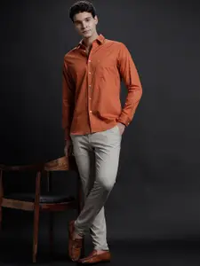 Aldeno India Slim Fit Long Sleeves Cotton Twill Casual Shirt