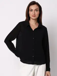 Vero Moda Spread Collar Semi Sheer Casual Shirt