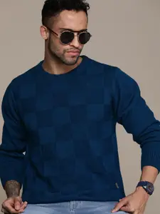 Roadster Men Checked Pullover Sweater