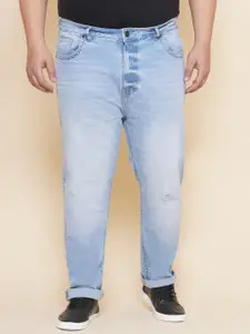 John Pride Men Plus Size Mildly Distressed Light Fade Stretchable Jeans