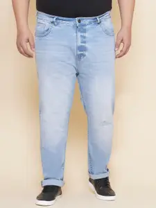 John Pride Men Plus Size Mildly Distressed Light Fade Stretchable Jeans