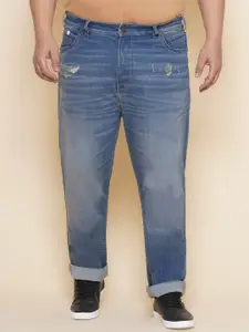 John Pride Plus Size Men Mid-Rise Low Distress Light Fade Stretchable Jeans