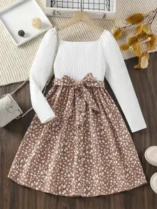 BAESD Girls Printed Fit & Flare Dress