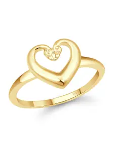 Vighnaharta Gold-Plated CZ-Studded Adjustable Finger Ring