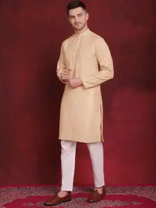 Anouk Floral Printed Regular Straight Kurta with Pyjamas