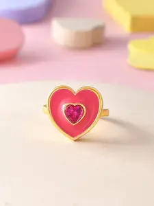 Voylla Gold-Plated Cubic Zirconia Studded Finger Ring