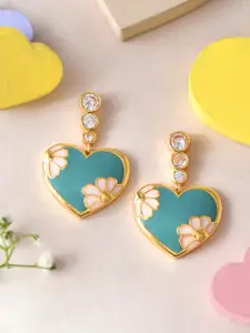 Voylla Gold Plated Heart Shaped Studs