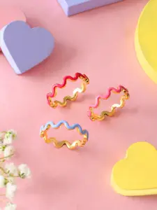 Voylla Set Of 3 Gold-Plated Finger Ring