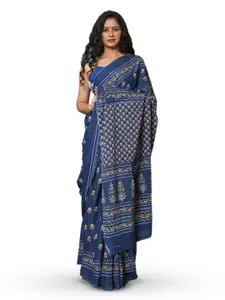 JALTHER Ethnic Motifs Block Print Pure Cotton Saree