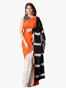 JALTHER Abstract Printed  Pure Cotton Block Print Saree