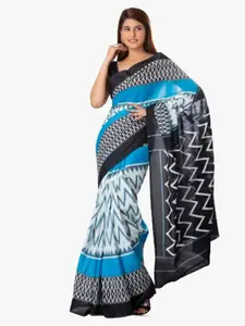JALTHER Geometric Printed Pure Cotton Block Print Saree