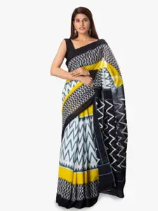 JALTHER Geometric Printed Pure Cotton Block Print Saree