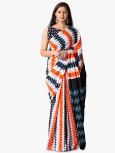 JALTHER Geometric Pure Cotton Block Print Saree