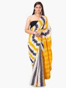 JALTHER Geometric Printed Pure Cotton Block Print Saree