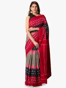 JALTHER Ethnic Motifs Block Print Pure Cotton Saree