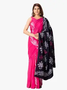 JALTHER Ethnic Motifs Block Print Pure Cotton Saree