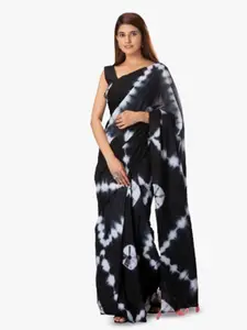 JALTHER Tie and Dye Pure Cotton Block Print Saree