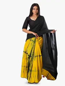 JALTHER Ombre Block Print Pure Cotton Saree