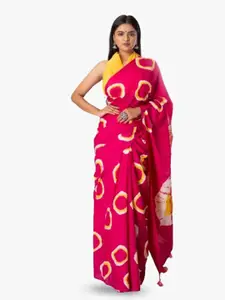 JALTHER Geometric Pure Cotton Block Print Saree