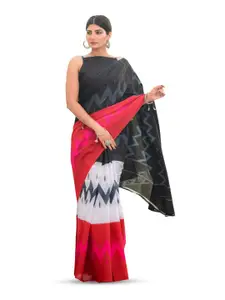 JALTHER Geometric Pure Cotton Block Print Saree