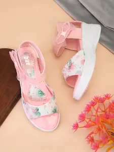 BAESD Girls Printed Bow Detailed Wedge Heels