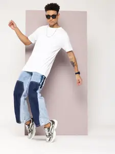 Kook N Keech Men Straight Fit Colourblocked Jeans